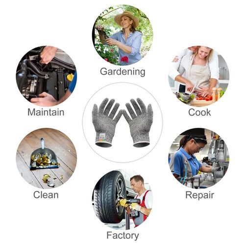 Tools HPPE Cut Resistant Gloves Level 5 Protection High Perf