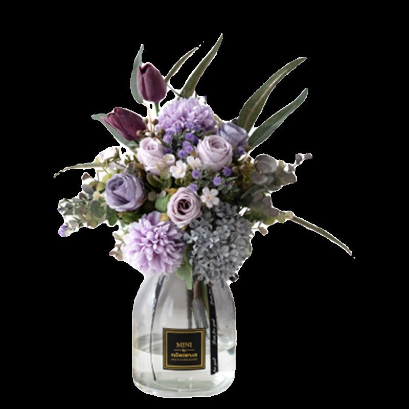 紫色系仿真花假花郁金香茶玫优雅客厅餐桌电视床头柜茶几装饰摆件,家居饰品,仿真花/假花,淘宝优惠券,粉丝福利购,淘宝优惠卷