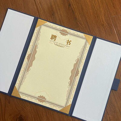 Certificate of Honor Pearlescent Surface Frosted Bronzing Ce