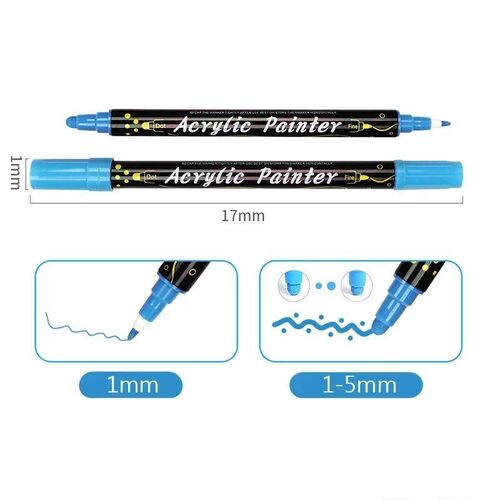 Acrylic Marker 12 24 36 Colors Double Headed Waterproof Art