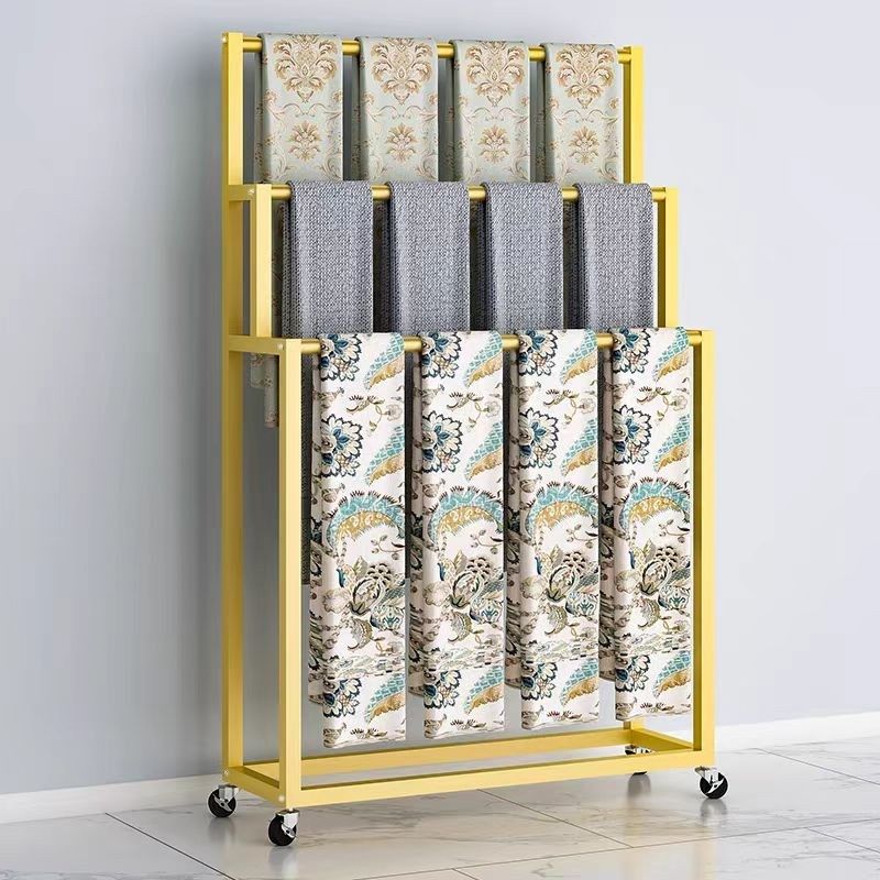 窗帘样品展示架吊卡大样色卡样板多层陈列架夏被面料展会移动展架