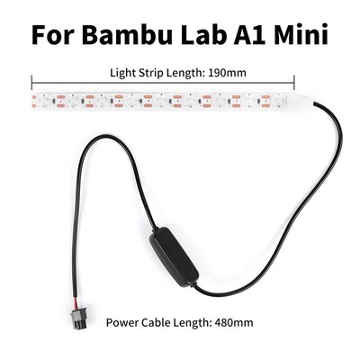 For Bambu Lab A1/A1 Led Light Strip Ra95 Fill Light 24V Whit