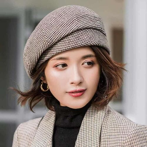 Beret Children Autumn and Winter tendy All-match Plaid Beret