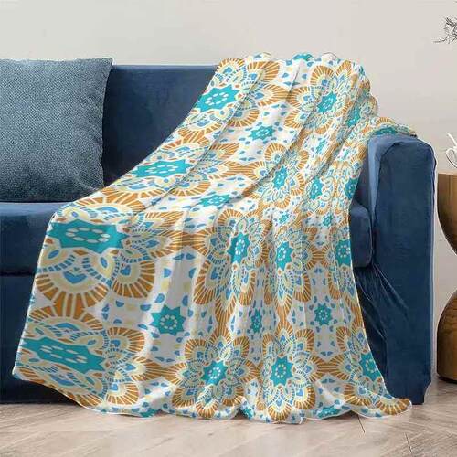 Turkish Style Floral Cotton Throw Blanket Sofa Bed Decorativ