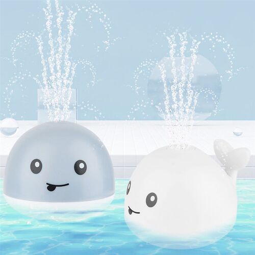 Electric Cartoon Whale Flashing Ball Water Squirting Sprinkl