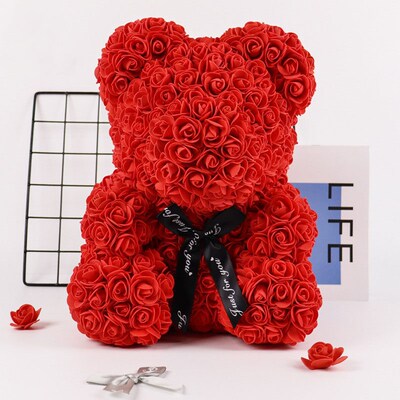 20cm Immortal Rose Bear New Year Gift for Girlfriend Valenti