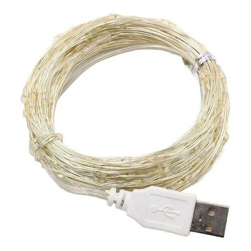 USB LED String Lights 5M Silver Wire Garland Light Waterproo