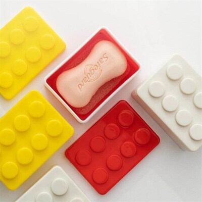 New Square Building Block Soap Box, Travel-Portable and Wate