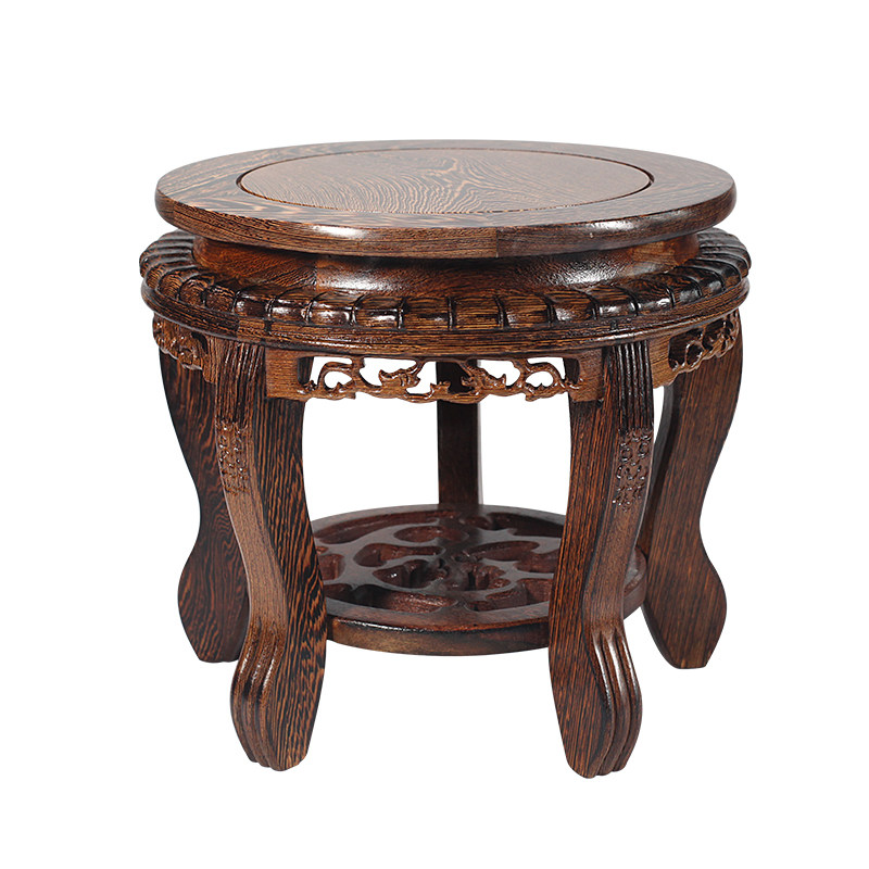 实木底座加高工艺品花瓶花盆鱼缸盆景红木质酒坛圆形托架石头摆件,家居饰品,木雕,淘宝优惠券,粉丝福利购,淘宝优惠卷