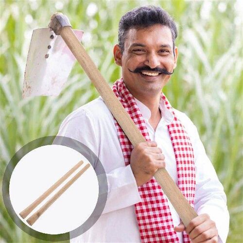 2 Pcs Solid Wood Handle Handles Garden Tool Deburring