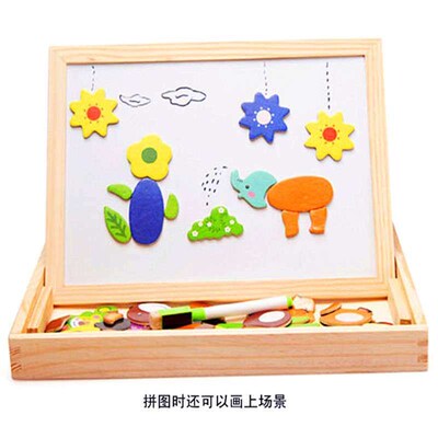 Childrens wooden animal three-dimensional building block ji