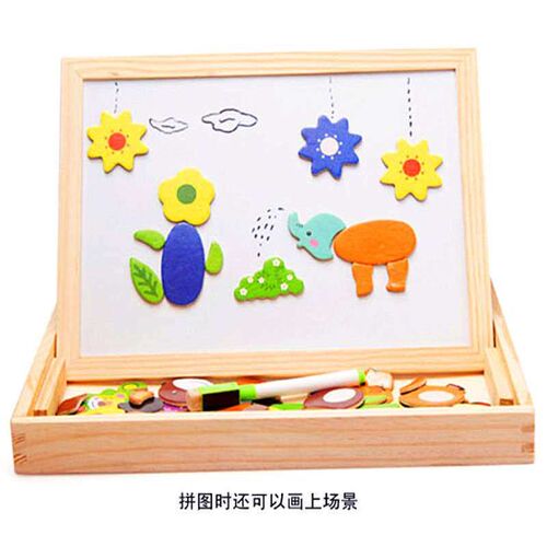 Childrens wooden animal three-dimensional building block ji