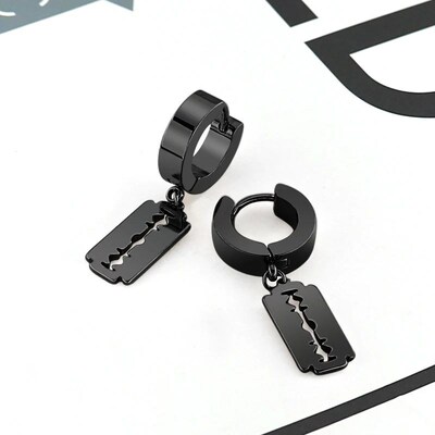 1Pair Punk Gothic Stainless Steel Stud Earring Creative Blad
