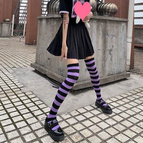 Women Thigh High Socks Winter Knitted Warm Socks Ladies Over