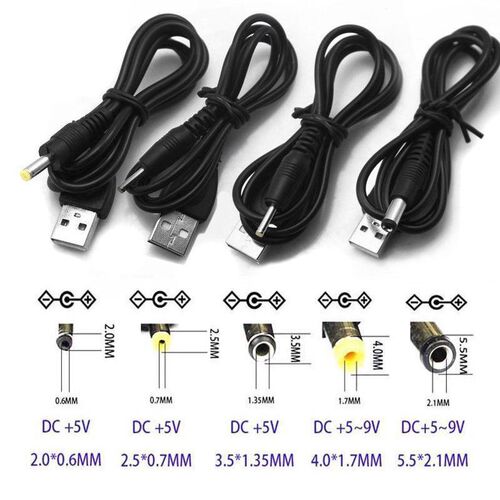 USB Port to 2.0 2.5  3.5 5V DC Barrel Jack Power Cable Conne