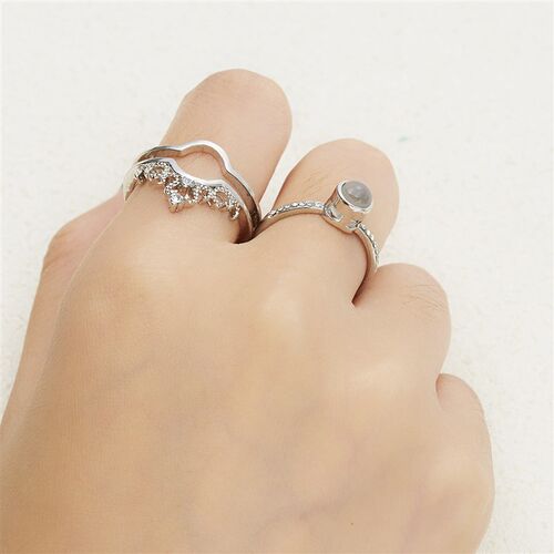 Fashion Projection Rings Sets For Couple Women 100 Language