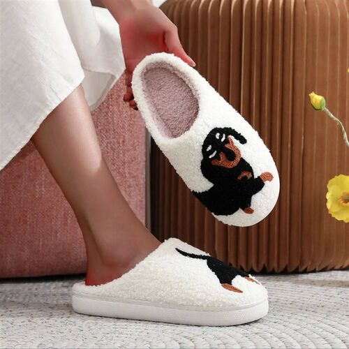 Pet Pattern Dachshund Embroidery stuffed Home Thick Sole pla