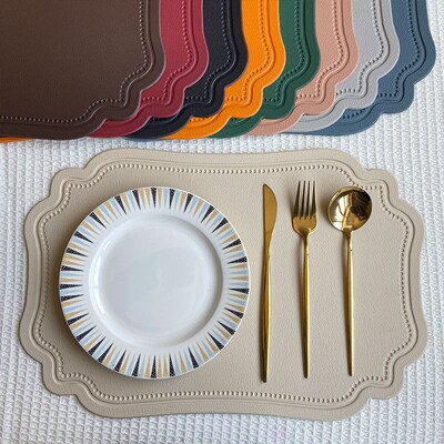 Fake leather placemat ins wind placemat insulation mat