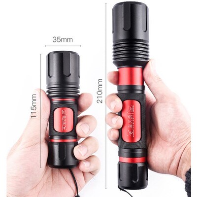 IPX66 strong light flashlight rotating zoom rechargeable sup