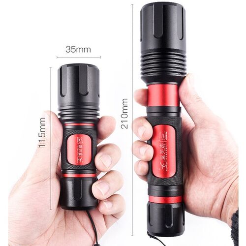 IPX66 strong light flashlight rotating zoom rechargeable sup