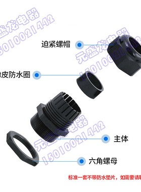 电缆防水接头G型NTP型英制美制管制G1/2 G3/ G1 NPT1/2白色格兰