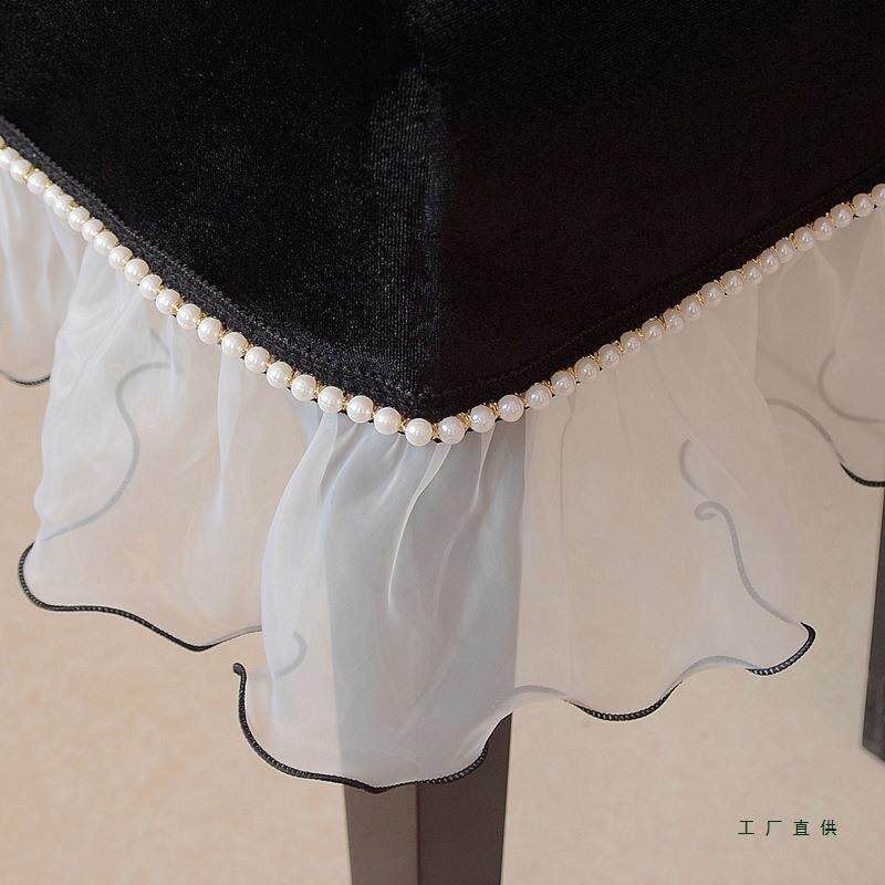 绒简约现感罩代钢琴罩加厚黑色丝钢琴防尘半北欧轻F99JHS89奢盖布