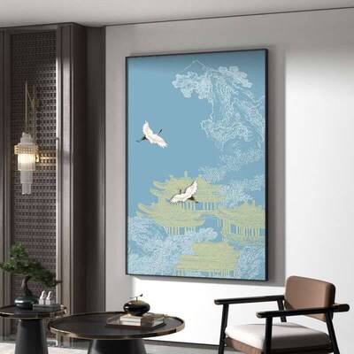 Living Room Entrance Background Wall Decorative Painting Lan