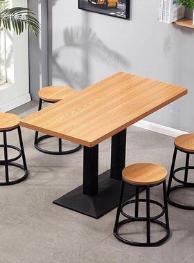 SLC吃店桌子餐桌椅组合奶茶甜品饭店商用饮餐简小约小快圆长方形