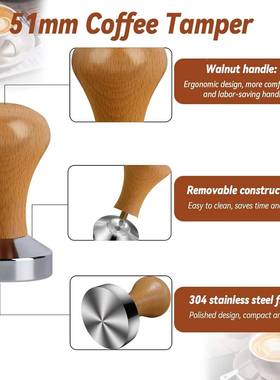 咖啡锤压粉器51m胶m不锈钢粉布粉器硅垫IYE花意式咖啡器具套拉装