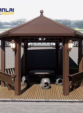 铝合金户遮外阳别墅花51596园仿古凉棚公木园庭院六木纹古建防腐