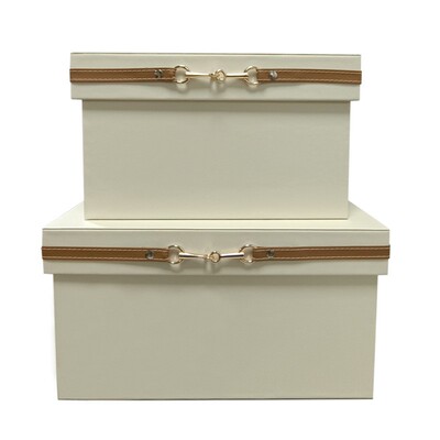 皮质金属板扣装饰时物尚收百搭纳盒大PS175容量家居储盒样间衣帽