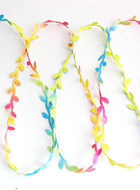 10yards Silk Leaf-Shaped Handmake Artificial Green Leaves fo