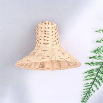 New 1Pc Rattan Replacement Lamp Shade Retro Handmade Living