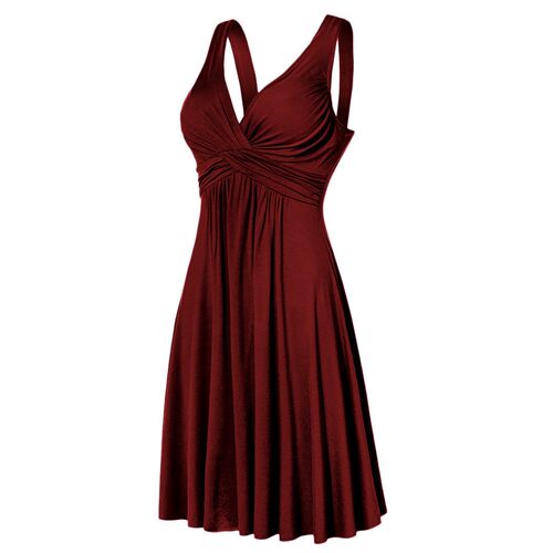 Plus Size Sling Pleated Slim Flare Skirt Dresses Women