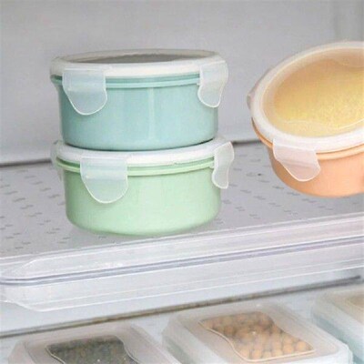 4pcs Plastic Food Storage Boxes Round Edge Reusable Fridge