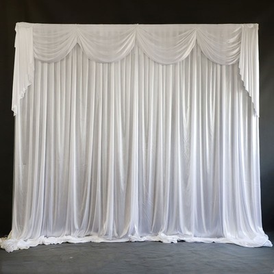 白事灵堂布置纱幔殡仪馆丧事葬礼幕布灵棚孝堂背景装饰黑白布幔