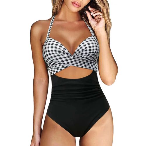 One Piece Swimsuit Women Tummy Control One Piece Swimsuits H