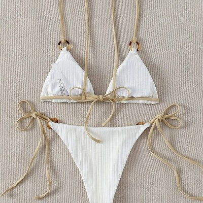 Bikini Set Cute Women Triangle Thong Biquini Swimsuit Swimwe