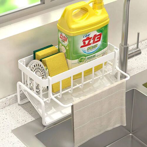 Kitchen Stainless Steel Sink Drain Rack Sponge Storage Fauce