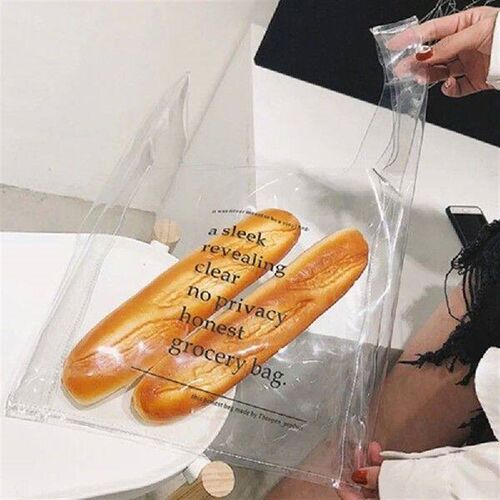 Women Letter PVC Plastic Beach Transparent Shopping Bag