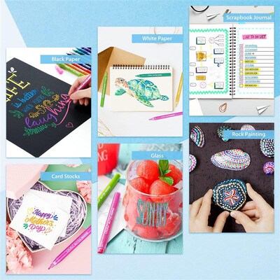 Glitter Markers Pen 12 Glitter Colors Metallic Shimmer闪光笔