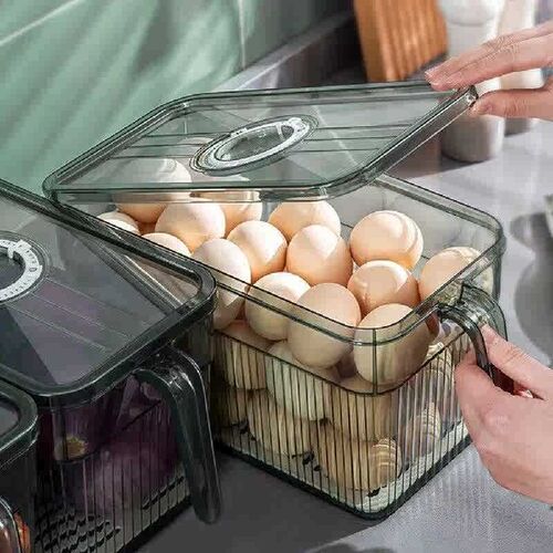 Kitchen Storage Containers with Time Recorder Lid Fridge
