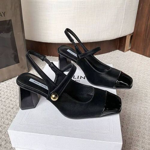 Fashionable high heels, summer new style spliced one-strap