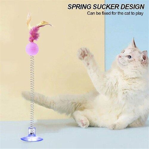1/3Pcs Pet Cat Toy Elastic Feather ball Toys Cat Kitten