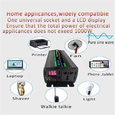 6000W 50Hz DC 12V To 220V Inverter Pure Sine Wave Car Power