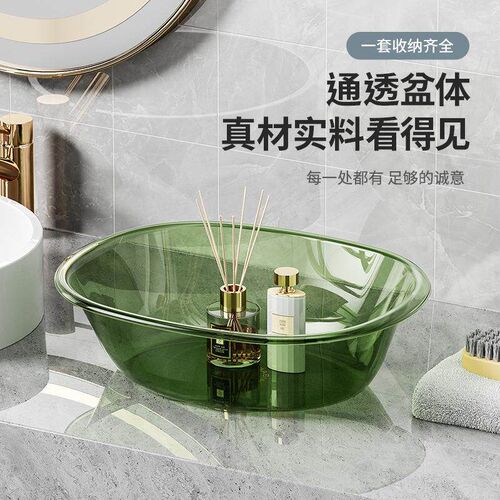 Nordic luxury style transparent face basin, large household