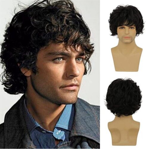 Wig Mens Short Curly Hair Fluffy Denim Style Mens Hair Hig