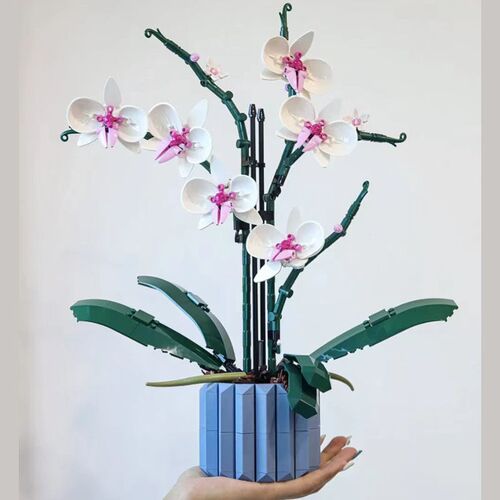 Moc Bouquet Orchid block flower Succulents Potted Building B