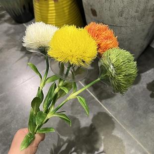 手感保湿绿毛球绿石竹仿真花软胶葱球现代软装桌面摆件餐桌花假花