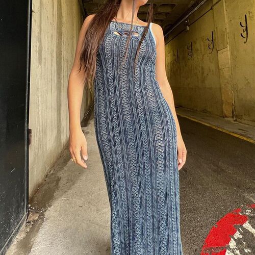 Weird Puss Mesh Hipster Print Dress Women Summer Party